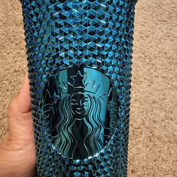 BNWT STARBUCKS VENTI CHROME METALLIC STUDDED TUMBLER - Picture 2 of 7